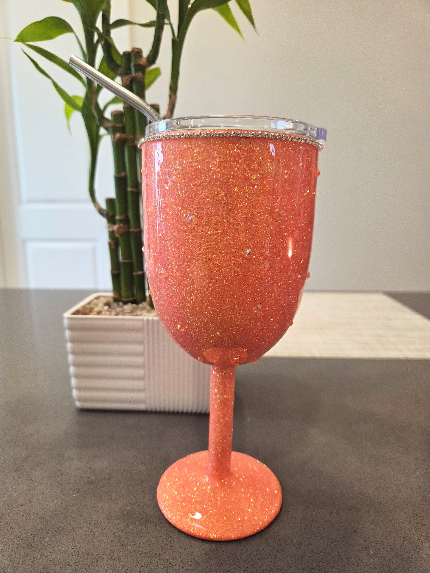 SO PEACHY INSULATED WINE TUMBLER(STAINLESS STEEL)