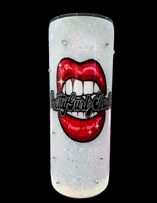 Pretty Gurlz Hustle Glitter Logo Tumblers